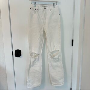 Abercrombie & Fitch Ultra High Rise 90s Straight Jean | Cream | Size 26 Regular